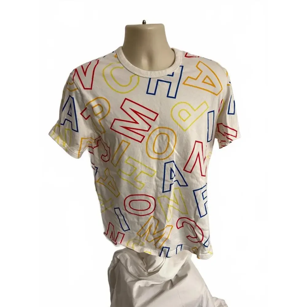 CHAMPION  T‎ SHIRT MENS SIZE MEDIUM VINTAGE BIG LETTERS WHITE